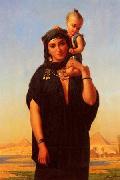 unknow artist Femme fellah portant un enfant. Huile Germany oil painting artist